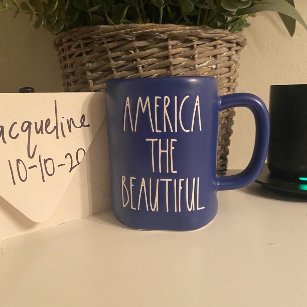 Rae dunn Matte blue American the beautiful mug